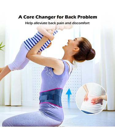 FREETOO Lower Back Brace for Men and Women - Lumbar Support Belt for Heavy Lifting - Relief for Sciatica and Herniated Disc - Size L (Waist 41-51) Blue - Buy Online on GoSupps.com