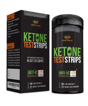 Ketone Strips - Perfect Ketogenic Supplement to Measure Ketones in Urine & Monitor Ketosis for Keto Diet, 125 Urinalysis Test Strips