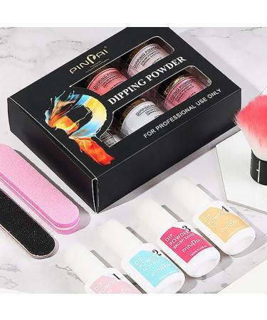 Roseflower Dipping Powder Nails Kit - 6 Nude Colors | DIY Manicure Starter Kit with Base & Top Coat | International Shipping - Buy Online on GoSupps.com