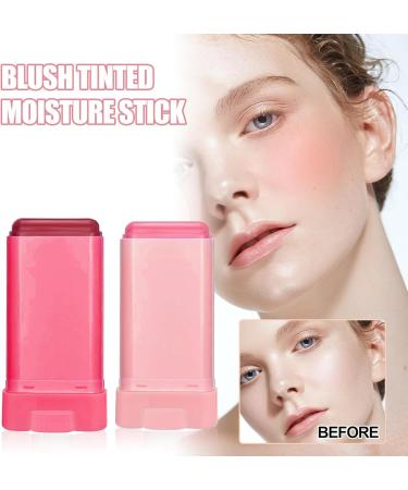 On-The-Go Makeup Blush Stick Blush Stick 2-in-1 Cheek and Lip Tint Soft Cream for Lips/Eyeshadow/Cheek Makeup Long-Lasting Waterproof On-The-Go Solid Blush Stick (Pink) - Buy Online on GoSupps.com