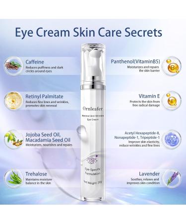 Anti-Aging Eye Cream with Caffeine & Peptide Complex | Moisturizing Serum for Dark Circles & Puffiness - Lavender Scent 20ml - Buy Online on GoSupps.com