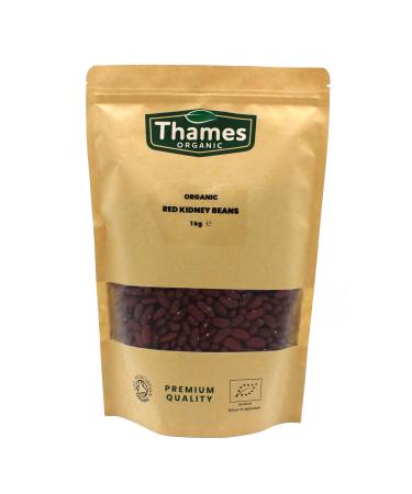 Organic Red Kidney Beans - High Fiber High Protein No Additives or Preservatives Raw Vegan Non-GMO - Perfect for Vegetarian Dishes and Chili - Thames Organic 1kg 1.00 kg (Pack of 1)