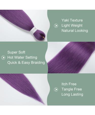 YDDM 20 Inch Pre-Stretched Braiding Hair Extensions - 3 Packs Lavender Jumbo Braids Kunsthaar for Braiding - Buy Online on GoSupps.com