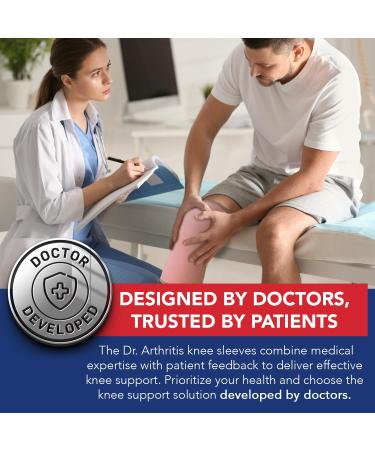 Doctor Developed Knee Brace with Handbook - Pink XXL | Joint Disease, Tendonitis Relief for Running & Weightlifting - Buy Online on GoSupps.com