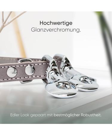 Freudenier Certified Leather Dog Leash - 2m Triple Adjustable Stylish Amstelpark Collection in Gray-Brown | High Quality & Lovingly Made in Holland - Buy Online on GoSupps.com