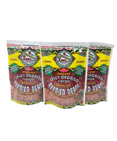 Mexicali Rose Spicy Chorizo Instant Refried Beans 6 Oz (Pack of 3)
