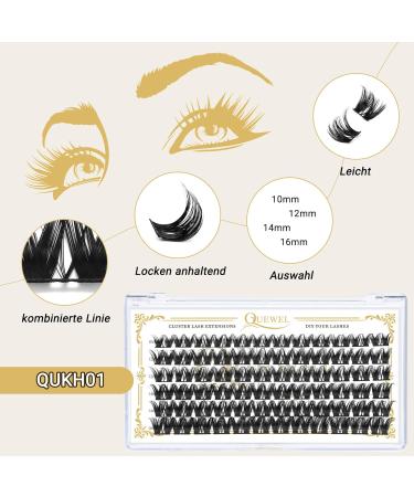 Cluster Lashes QueWel 72pcs DIY Eyelash Extensions Soft D Curl Mix 10-16mm for Home Make-Up - Buy Online on GoSupps.com