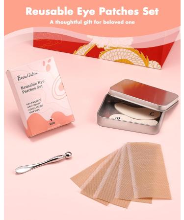 Buy Reusable Under Eye Patches - Silicone Eye Wrinkle Patches with Cuttable Tape & Tin Case | Plump Fine Lines & Enhance Eye Care - Buy Online on GoSupps.com