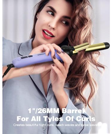 Buy Zavarea 1-Inch Rotating Curling Iron - Automatic Hair Curler Rapid Heating Dual Voltage Perfect for All Hair Types - Purple - Buy Online on GoSupps.com