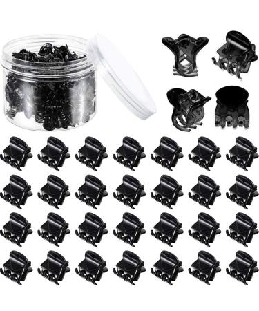 Queta 100 Pieces Mini Black Hair Clips Plastic Hair Clips