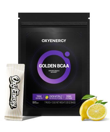 OxyEnergy BCAA Powder 7g BCAA (2:1:1) with L-Glutamine Taurine Vitamin B6 Amino Acid Energy for Muscle Recovery Lean Growth & Endurance Immune Support 0 Sugar Vegan Lemon 7 Servings 3.33 Ounce (Pack of 1)