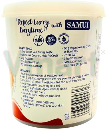 Samui Vegan Thai Red Curry Paste Sauce for Cooking 400g - Buy Online on GoSupps.com