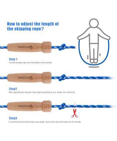 Adjustable Cotton Jump Rope for Adults & Kids - 9.6ft Speed Rope with Natural Wooden Handle for Fat Burning & Fitness - Buy Online on GoSupps.com