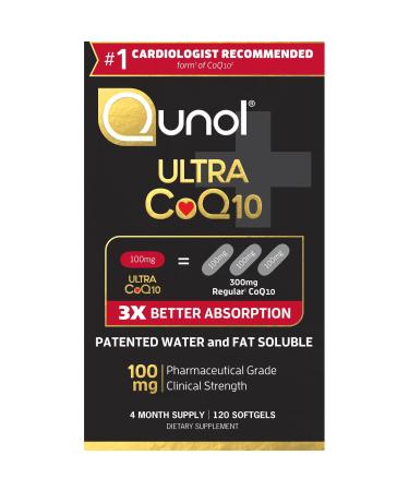 Convergence Ultra CoQ10 Softgels (120 Count) with 3X Better Absorption Antioxidant for Heart Health 100mg Natural Supplement Form of Coenzyme Q10