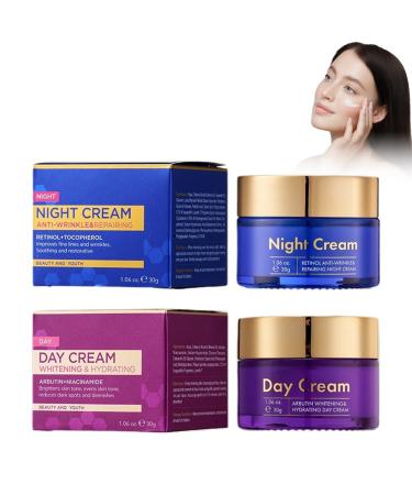 Aloe Vera Set Retinol AntiWrinkle Firming Day and Night Cream Moisturizing Firming Cream Day and Night Strengthening Treatment for Smooth and Radiant Skin Suitable for All Skin Types