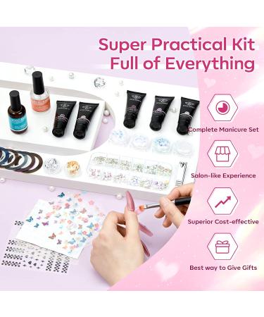 Modelones Poly Nail Gel Kit 8 Colors with 48W LED Nail Lamp - Professional Starter Manicure Kit with Complete Poly Nail Art Tools - Nail Extension Gel Set with Rhinestone, Glitters, Sequins - Perfect Gift for Women - Buy Online on GoSupps.com
