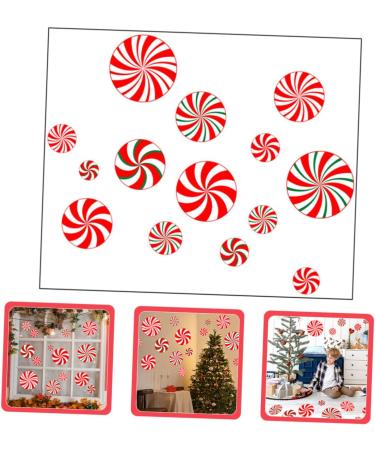 DOITOOL 1 Sheet Candy Wall Sticker Christmas Sticker Red White Peppermint Sticker Decorative Floor Sticker - Buy Online on GoSupps.com