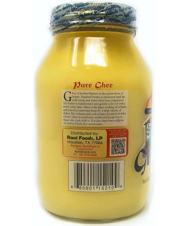 Rani Ghee - Pure Grass Fed Cow Clarified Butter 32oz Glass Jar | Paleo & Keto Friendly, Gluten Free | Made in USA | 32 Fl oz (1 Pack) - Buy Online on GoSupps.com