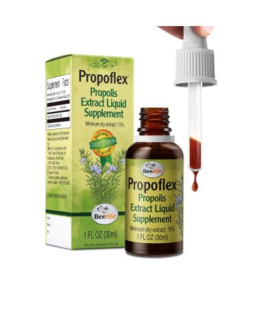 Beelife Propoflex Green Propolis Extract - 15% Extract Bee Propolis Tincture, High Artepillin-C Levels - Natural & Kosher Antioxidant-Rich Liquid Supplement for Health, Wellness - Made In Brazil, 30ml