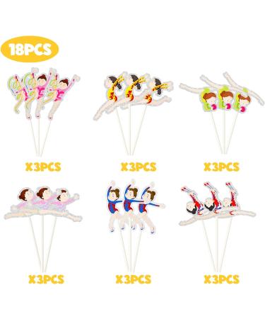 Gymnastics Cupcake Toppers Gymnast Girl Happy Birthday Party Decor - Baby Shower Birthday Party Favors - Dancer Girl Party Cupcake Decoration - Buy Online on GoSupps.com