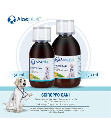 ALOEPLUS Dog Syrup 150ml - Energetic and Detoxifying Food Supplement Based on Organic Aloe Arborescens Strengthens Natural Defenses Ideal as a Revitalizer for Older Dogs and Puppies - Buy Online on GoSupps.com