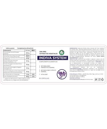 Indiva System Food Supplement 30 Capsules Spirulina and Caffeine - Buy Online on GoSupps.com