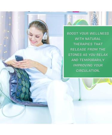 HealthyLine Far Infrared Jade & Tourmaline Heating Pad for Pain Relief - 50 Gemstones - Negative Ions Mat - FSA/HSA Eligible - Buy Online on GoSupps.com