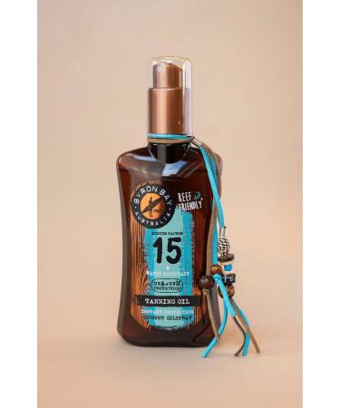 Byron Bay Australia Fast Bronzing Tanning Oil SPF 15 Spray - UVA & UVB Instant Protection Non-Greasy Water-Resistant with Vitamin E & Aloe Vera Coconut Scent 200ml - Buy Online on GoSupps.com