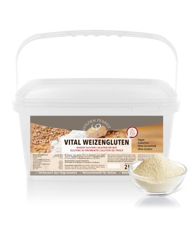 Golden Peanut Vital wheat gluten 2 kg - natural thickener purely vegetable white protein seitan low -calorie cornstarch baking cooking 2 kg (1 Pack) - Buy Online on GoSupps.com