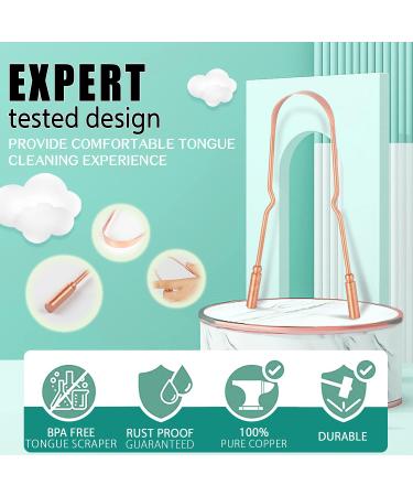 RONAVO Copper Tongue Scraper for Adults | Oral Care & Hygiene Tongue Cleaner for Fresher Breath | Includes Travel Case - Buy Online on GoSupps.com