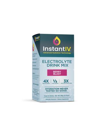Electrolytes Powder - 3X Electrolytes,1/2 Sugar with Vitamin C, B3, B6, Electrolytes Powder Packets for Hydration, Recovery & Immunity, Vegan & Gluten Free | Berry Blast - 12 Packets Berry Blast 5.25 Pound (Pack of 1)
