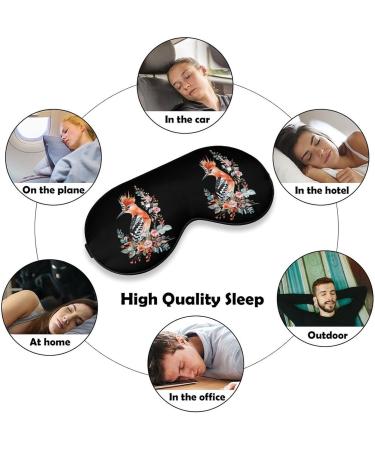 Hoopoe Bird Flower Eye Mask | Soft Blindfold Cover for Travel & Sleep - Adjustable Night Eyeshade - Buy Online on GoSupps.com