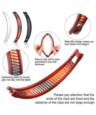6-Piece Banana Clip Comb Set for Women - Brown/White/Black | Hair Grip Fishtail Ponytail Accessory - Buy Online on GoSupps.com