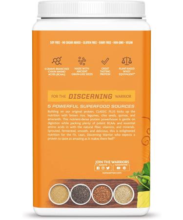 Sunwarrior Classic Plus Protein - Organic Plant-Based Vanilla 1.65 lb | Vegan Protein Powder - Buy Online on GoSupps.com