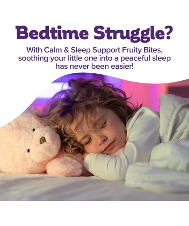 Biostime Kids Sleep Fruity Bites (Ages 4+) | Includes Probiotics| Calm magnesium gummies for kids | Melatonin Free calm gummies for Sleep aid | No added sugar | 60 Count Calm & Sleep - Buy Online on GoSupps.com