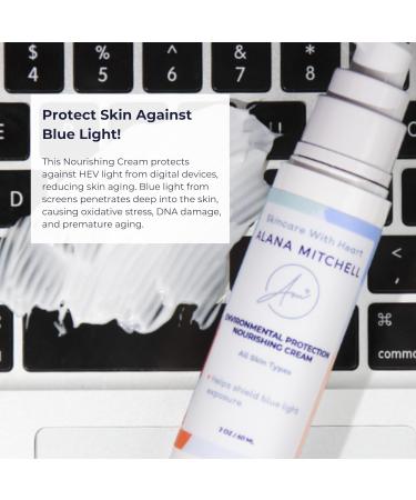 Alana Mitchell Blue Light Protection Face Moisturizer - Shield Skin from Blue Light Damage | Jojoba Oil & Aloe Vera | 2 oz Facial Cream for Healthy Skin - Buy Online on GoSupps.com