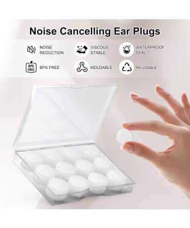 Buy Ear Plugs for Sleeping - 16 Pack Noise Cancelling Silicone Reusable Waterproof Earplugs for Snoring Airplane & Shooting - NRR 32dB - Buy Online on GoSupps.com