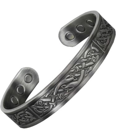 Holistic Magnets Viking Copper Bracelet XL - Antique Silver Magnet Bracelet for Men | Arthritis Relief & Unique Gift | VP (XL: 22-24cm) - Buy Online on GoSupps.com