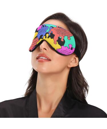 Sleep Mask - Light Blocking Comic Dripping Blots Eye Mask | Adjustable Soft Blindfold for Men & Women - Perfect for Travel Work & Naps - Buy Online on GoSupps.com
