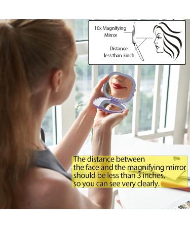 Omobolanle LED Vanity Mirror 10X Magnifying Compact Portable Travel Makeup Mirror with Lights - Ideal Gift for Girlfriend, Mother, Daughter (Black) - Buy Online on GoSupps.com