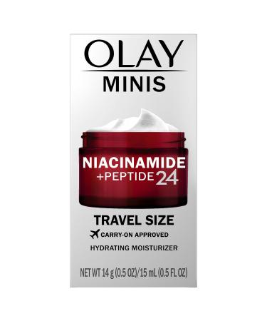 Olay Regenerist Niacinamide + Peptide 24 Hydrating Face Moisturizer with Vitamin B3 for Stronger Skin Barrier 0.5 oz Travel Size 15 ml (Pack of 1)