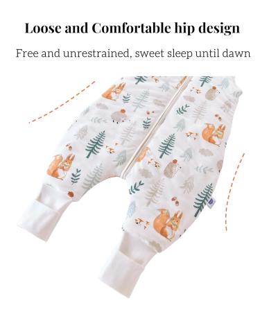 Chilsuessy 2 Pack 1.5 Tog Cotton Sleeping Bag for Kids - Squirrel & Forest Bear Design Perfect for All-Year Use | Baby Sleep Bag (80cm Fits Height 85-95cm) - Buy Online on GoSupps.com