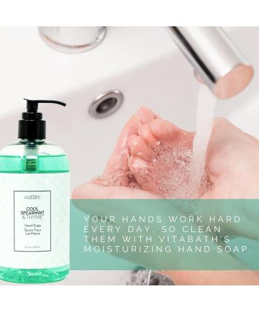 Buy Vitabath Cool Spearmint & Thyme Hand Soap - Nourishing Cleansing Moisturizing 16 oz | Cruelty-Free Gluten-Free Paraben-Free - International Shipping Available - Buy Online on GoSupps.com