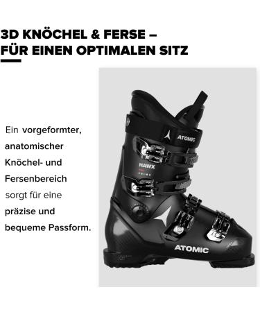 Atomic Hawx Prime Ski Boots - Alpine Black - 3D Ankle & Heel for Precision Fit - Ideal Middle-Wide Ski Boots for Beginners 29/29.5 - Buy Online on GoSupps.com