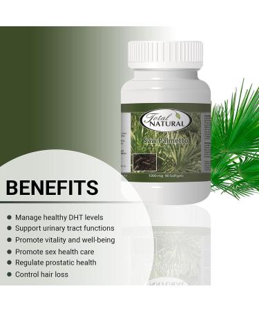 Saw Palmetto Supplement 1000mg 90s 5 bottles by Total Natural Prostate Health Prostate Support Supplement Formula Reduces Frequent Urination and Prevent Hair Loss - Buy Online on GoSupps.com