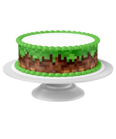 Cake ribbon pixel grass edible - 4 pieces 24cm x 5cm suitable for cakes up to 30 cm to eat - creative decoration for cakes - Buy Online on GoSupps.com
