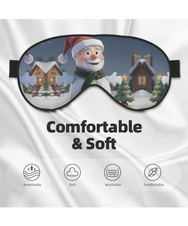 Christmas Santa Snowman Print Double-Sided Eye Mask | Soft Light Blocking for Enhanced Sleep Quality - Buy Online on GoSupps.com