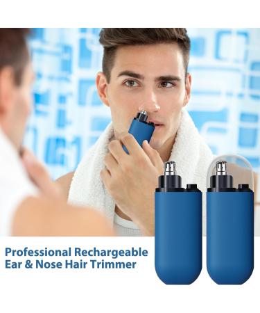 Portable USB Rechargeable Nose Hair Trimmer for Men & Women - Painless Precision Electric Nose Shaver (Blue) - International Shipping - Buy Online on GoSupps.com