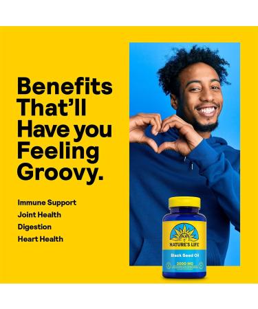 Nature's Life Black Seed Oil 2000mg - Nigella Sativa Oil Cold Pressed from Black Seeds - w/Thymoquinone Omega 6 9 - Joint Support Digestion Immune Support - 60-Day Guarantee 45 Serv 90 Softgels - Buy Online on GoSupps.com