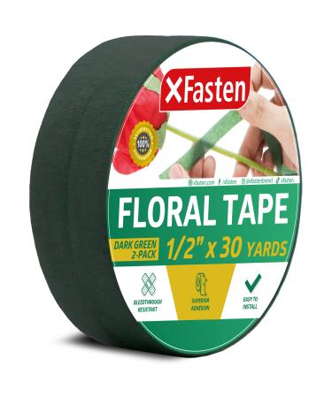 XFasten Wide Floral Tapes for Bouquet 1/2-Inch x 30 Yards - Dark Green (2-Pack) Bouquet Stem Wrap Tape for Florist Waterproof Boutineer Tape for Flower Stem Wrap and Craft Adhesive 1/2-Inch x 30 Yards (2-Pack) Dark Gre... - Buy Online on GoSupps.com